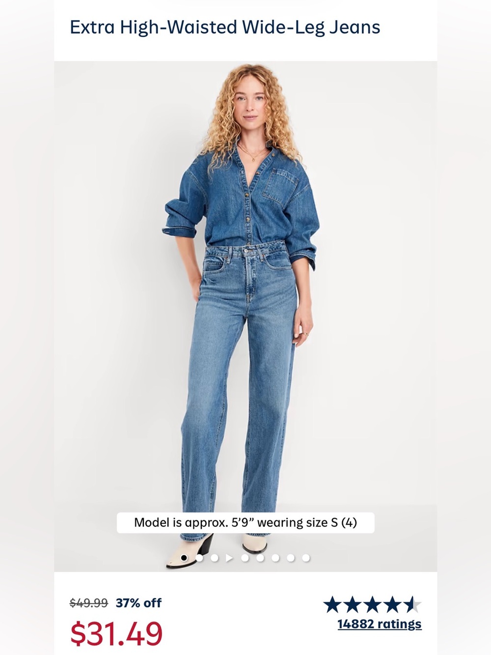 Old Navy Medium Wash Extra High-Waisted Straight Leg Jeans